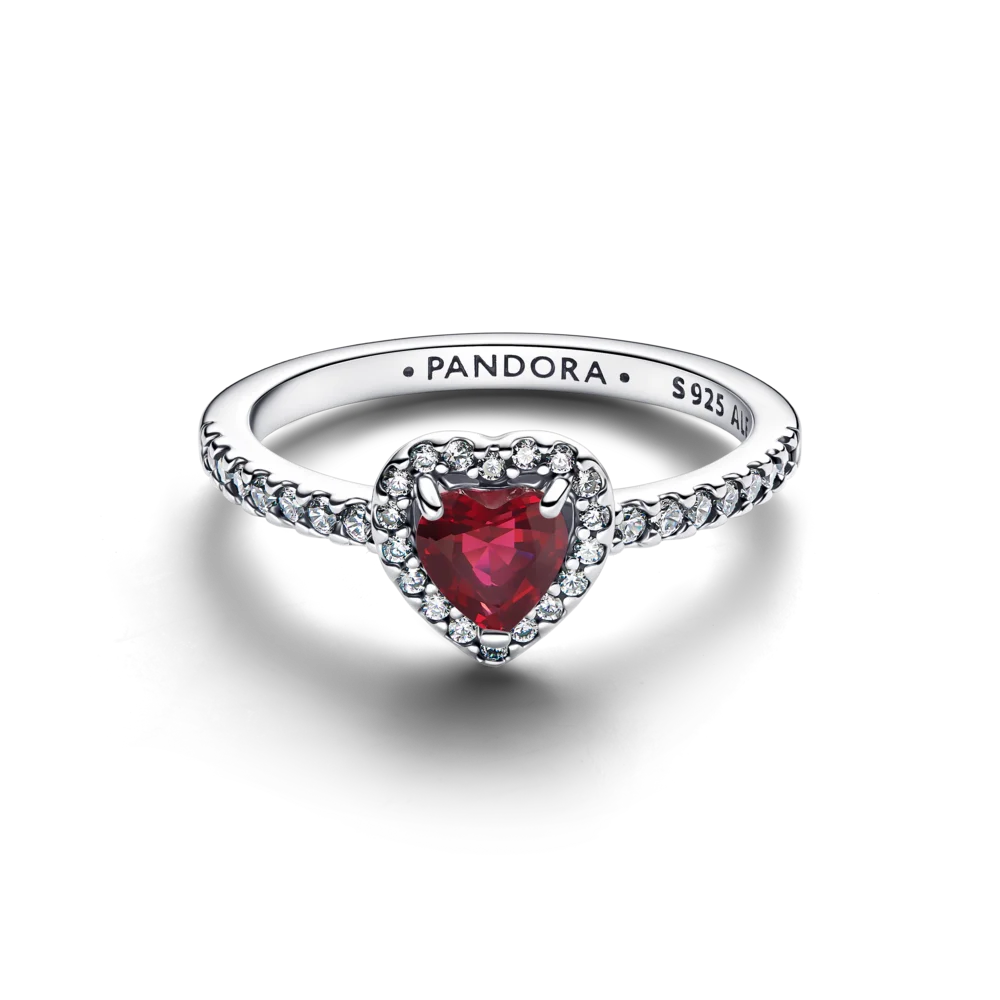 Žiedas „Iškili ryškiai rožinė širdis“