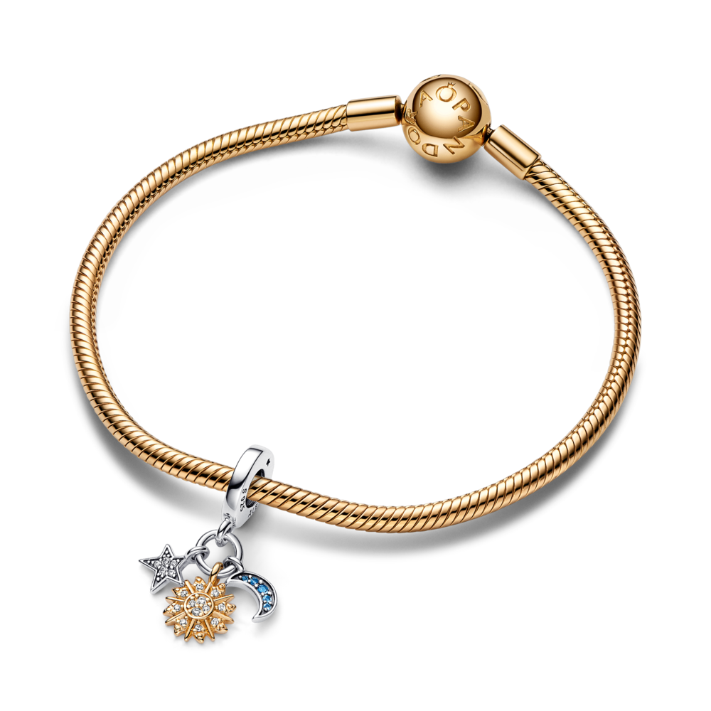 Dviejų atspalvių Celestial Triple Dangle Charm - Pandora Lietuva