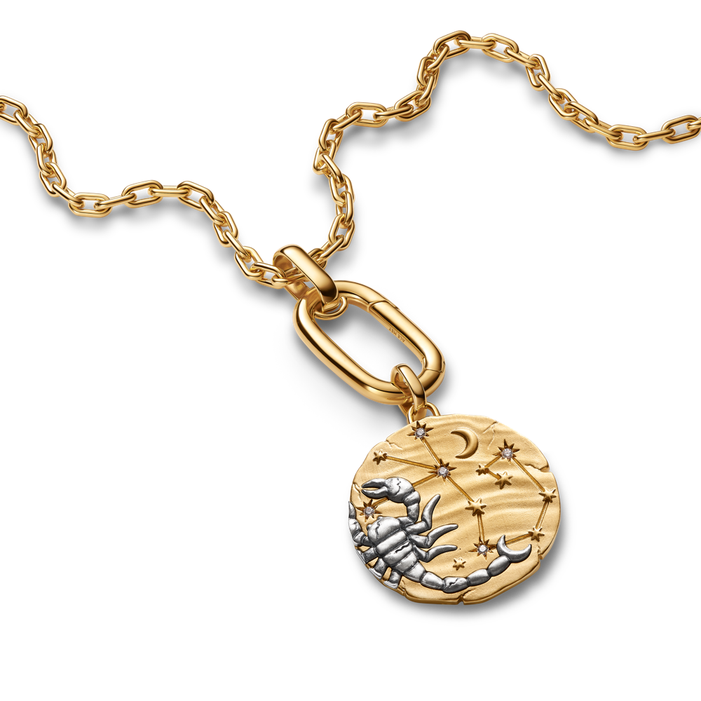 Didelis Skorpiono zodiako ženklo medaliono karoliukas