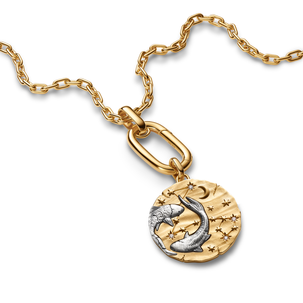 Didelis Žuvų zodiako ženklo medaliono karoliukas