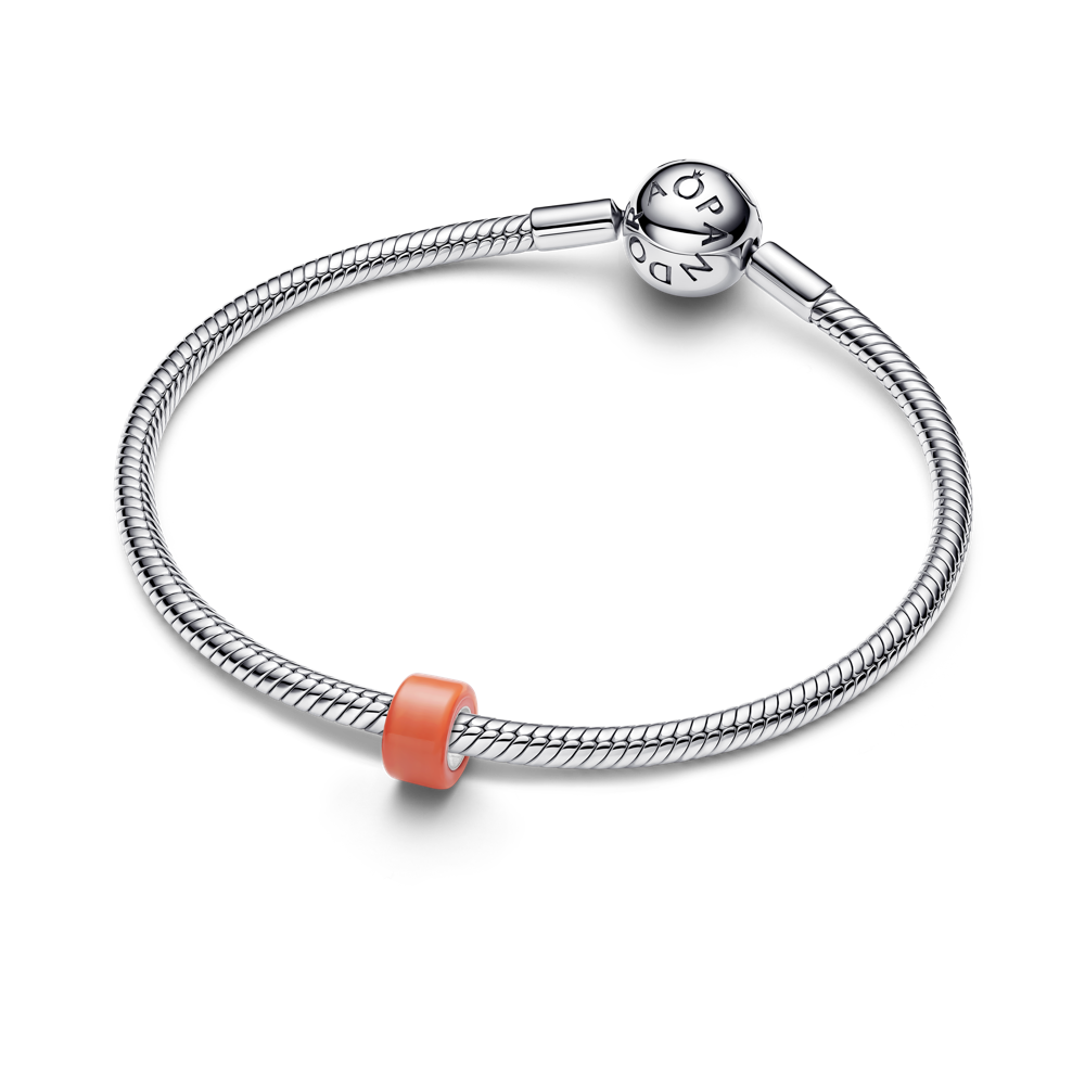 Oranžinio Murano stiklo mini karoliukas