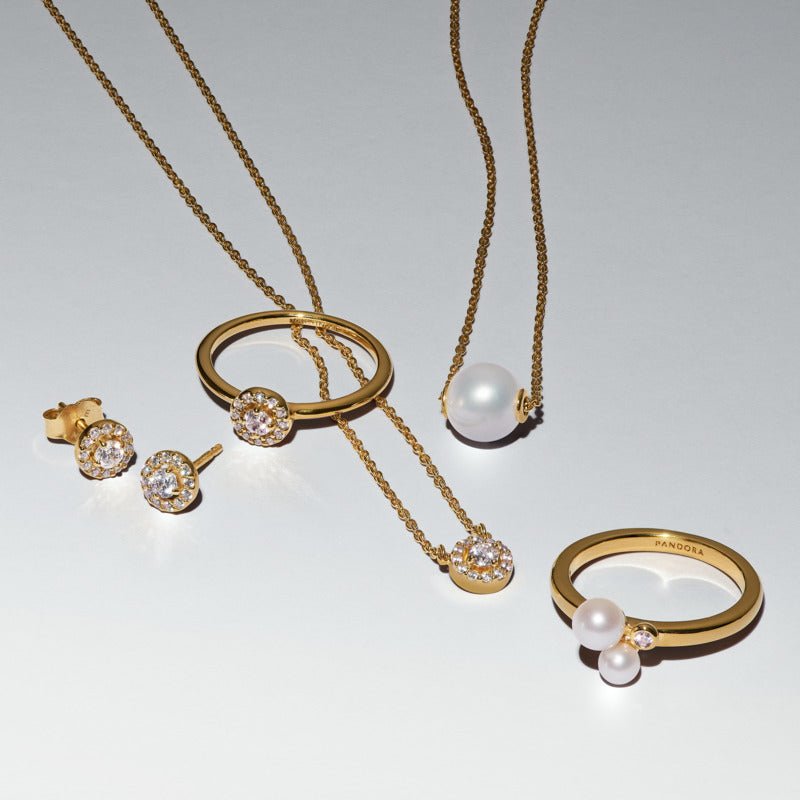 Apskritas pavé stiliaus aureolės žiedas - Pandora Lietuva