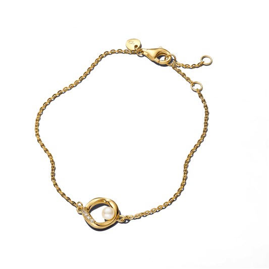 Apyrankė su organiškos formos pavé stiliaus apskritimu ir apdorotu dirbtinai išaugintu gėlavandeniu perlu - Pandora Lietuva