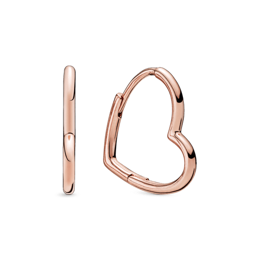 Asimetriški širdelės formos auskarai - lankeliai - Pandora Lietuva