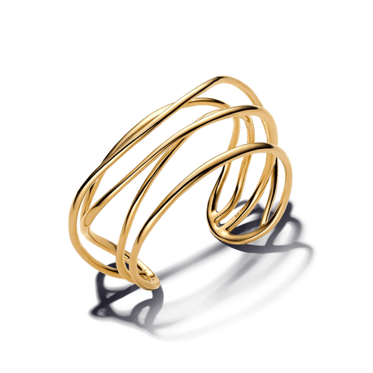 Atvira standi vielinė organiškos formos apyrankė - Pandora Lietuva