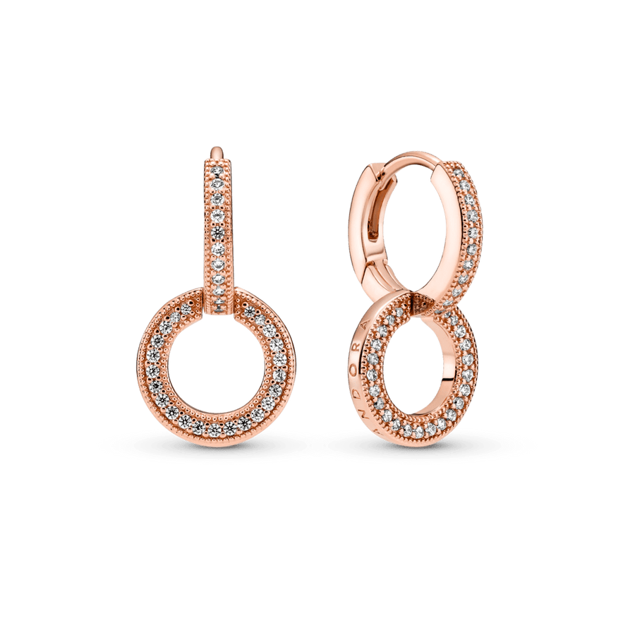 Blizgantys dvigubo lankelio auskarai - Pandora Lietuva