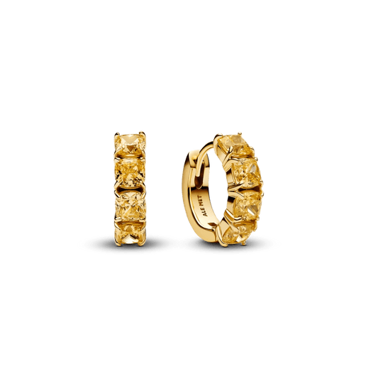 Geltoni lankelio formos auskarai - Pandora Lietuva