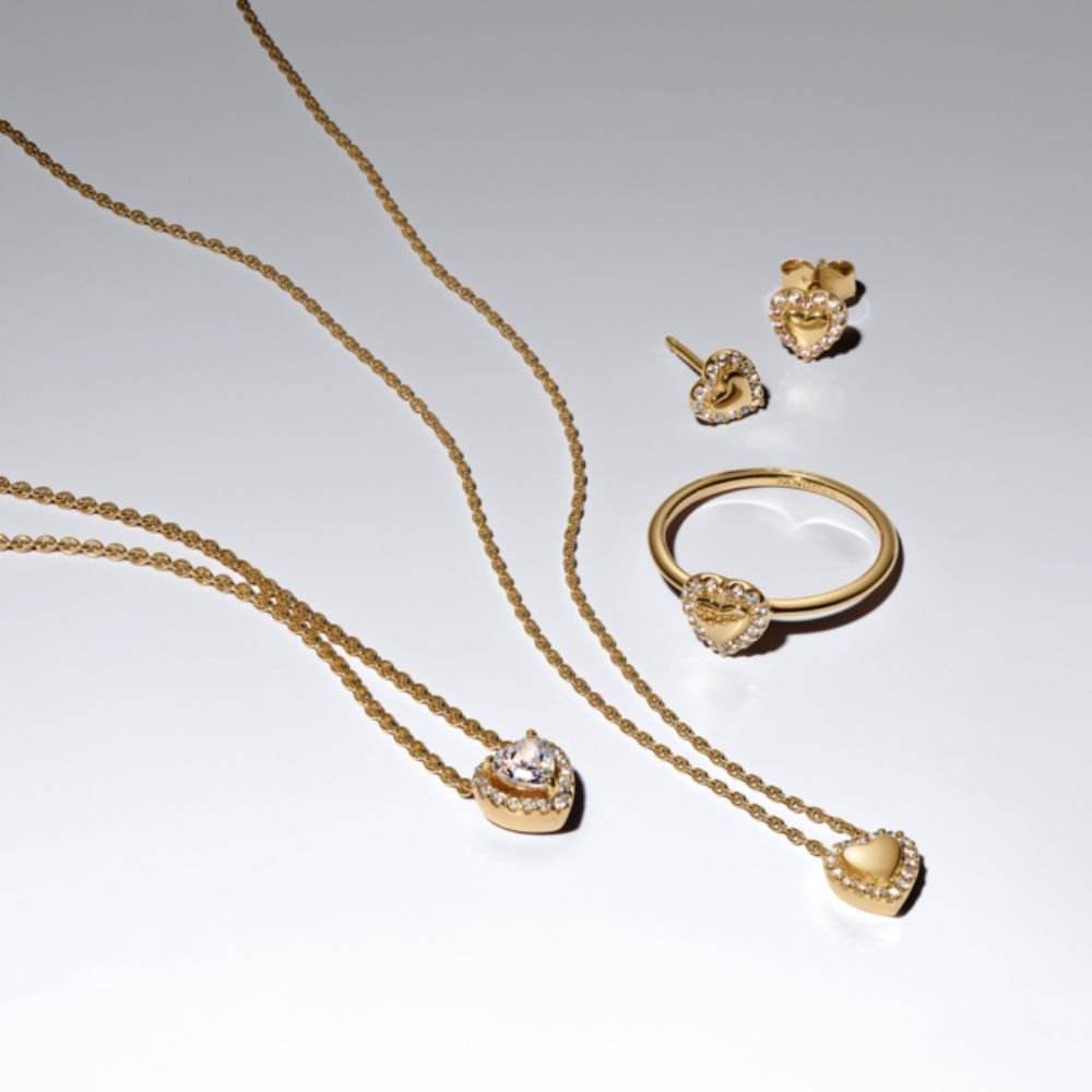 Graviruojamas koljė vėrinys su širdies formos aureole - Pandora Lietuva