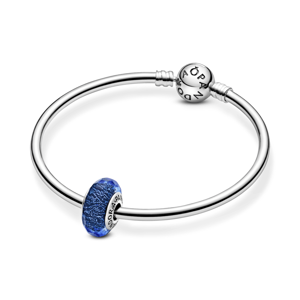 Mėlynas briaunuotas murano karoliukas - Pandora Lietuva