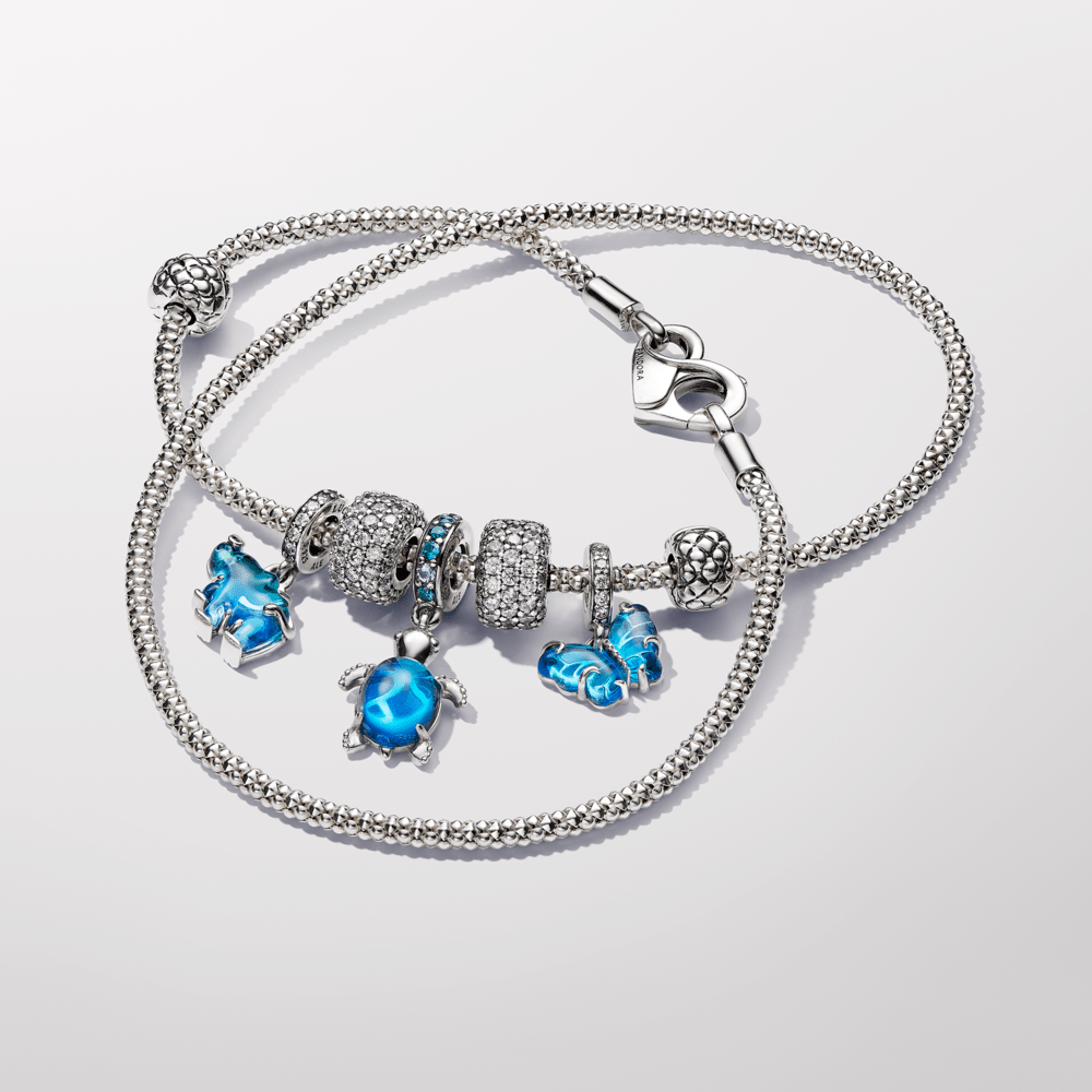 Mėlynas Murano stiklo talismanas „Dramblys“ - Pandora Lietuva