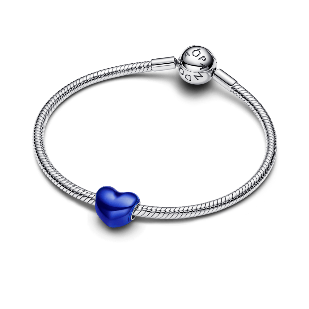 Metalinio spindesio karoliukas „Mėlyna širdis“ - Pandora Lietuva