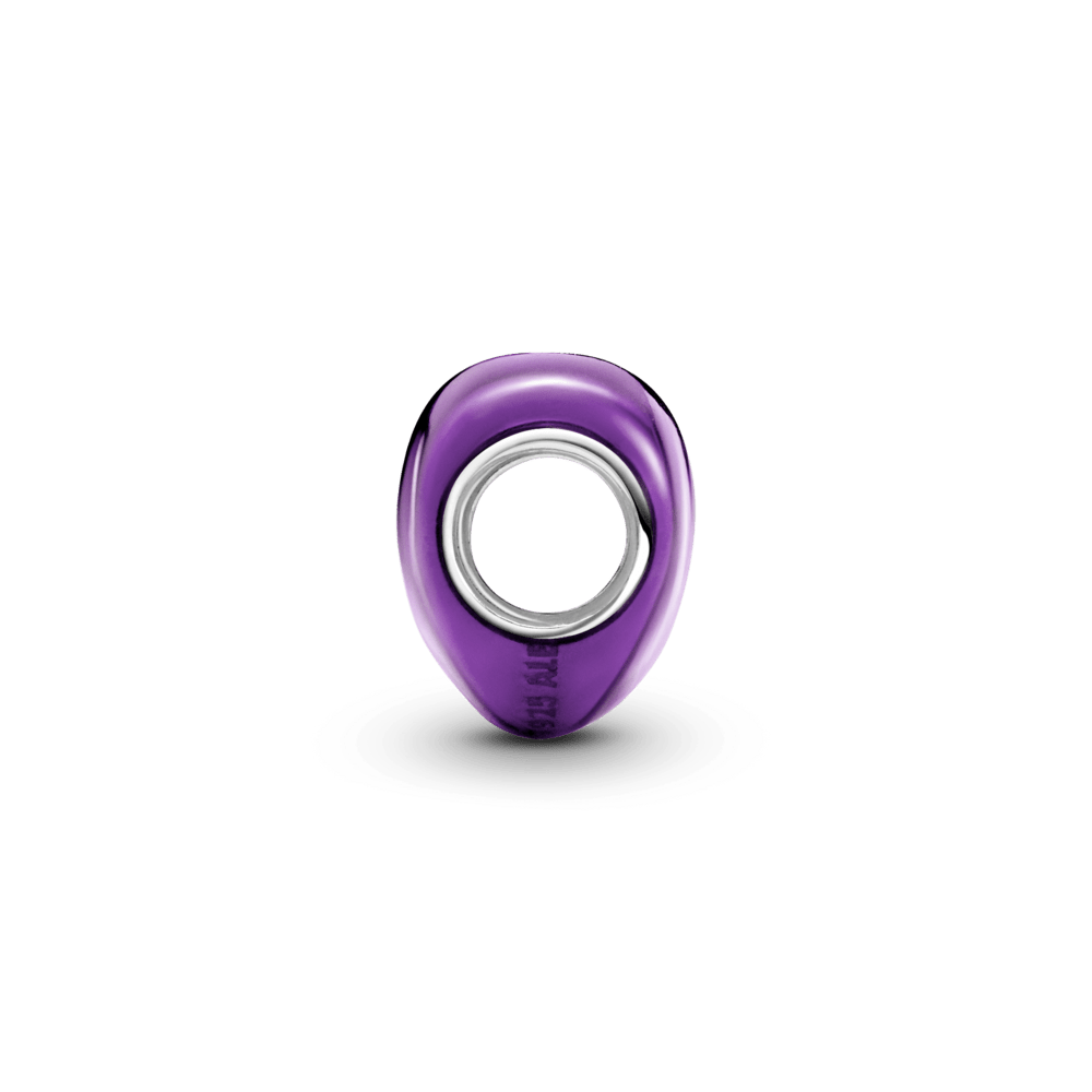 Metalinis violetinis širdelės karoliukas - Pandora Lietuva