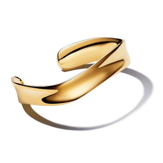 Organiškos formos plati atvira apyrankė - Pandora Lietuva