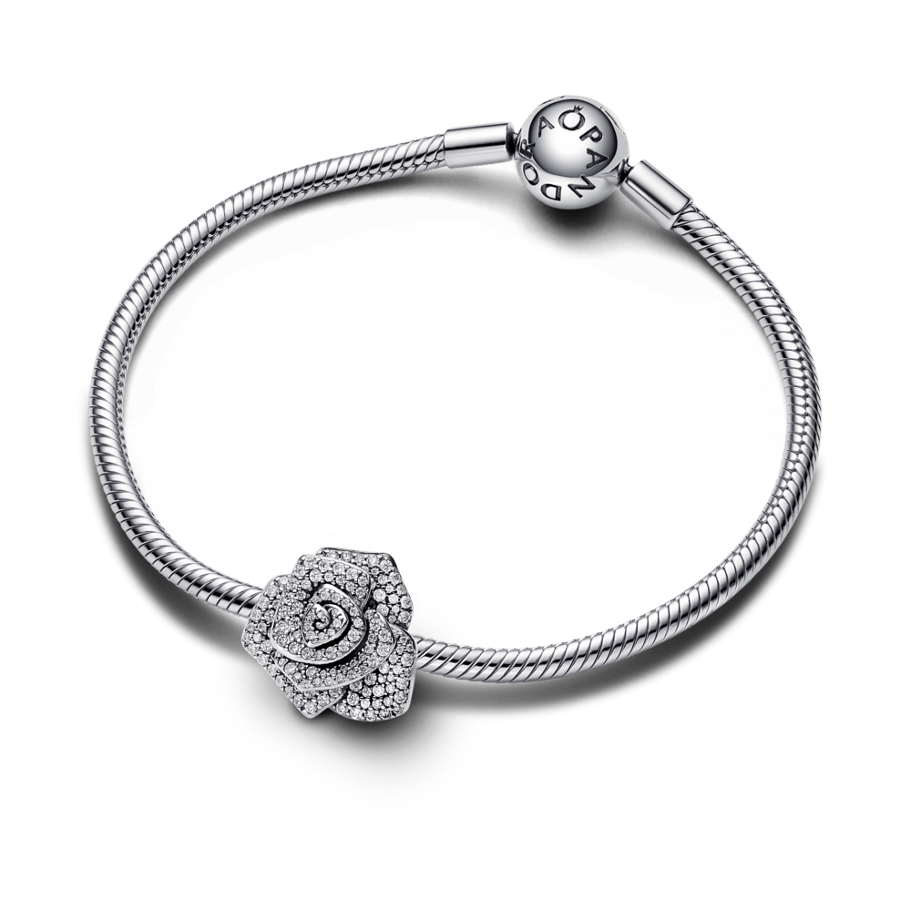 Padidintas karoliukas „Žėrinti ir žydinti rožė“ - Pandora Lietuva