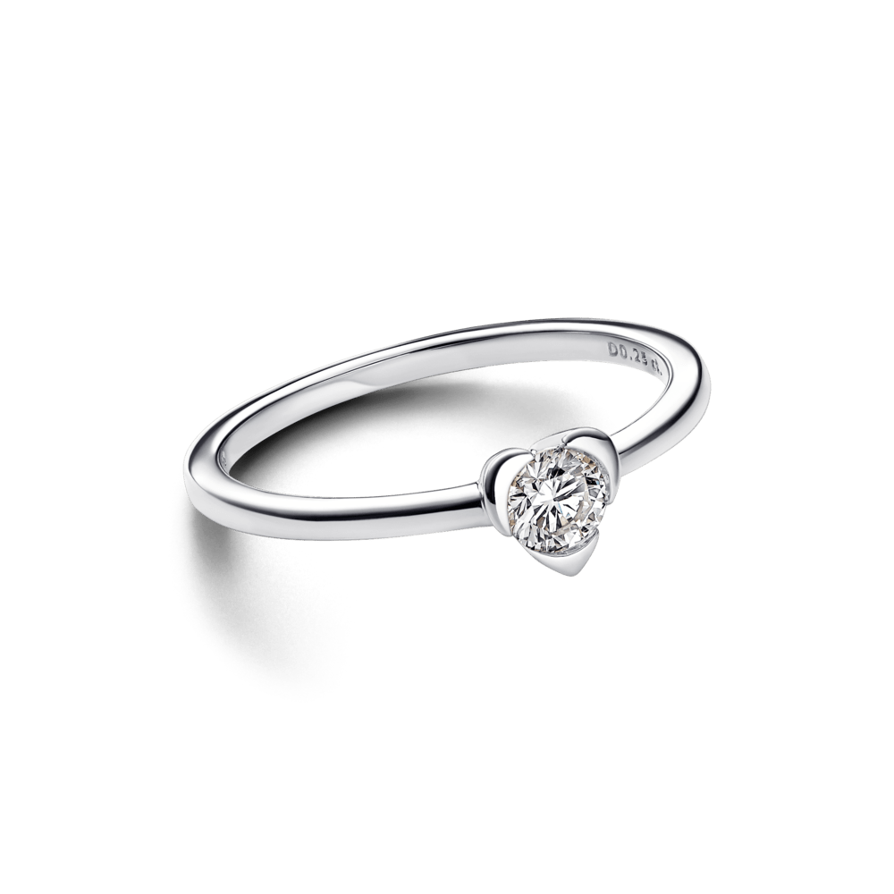 Pandora Talisman Sterling Silver Lab - grown Diamond Heart Ring - Pandora Lietuva