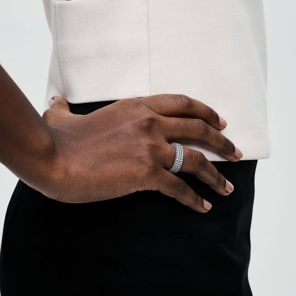 Pandora Timeless Pavé Triple - row žiedas su trimis eilutėmis - Pandora Lietuva