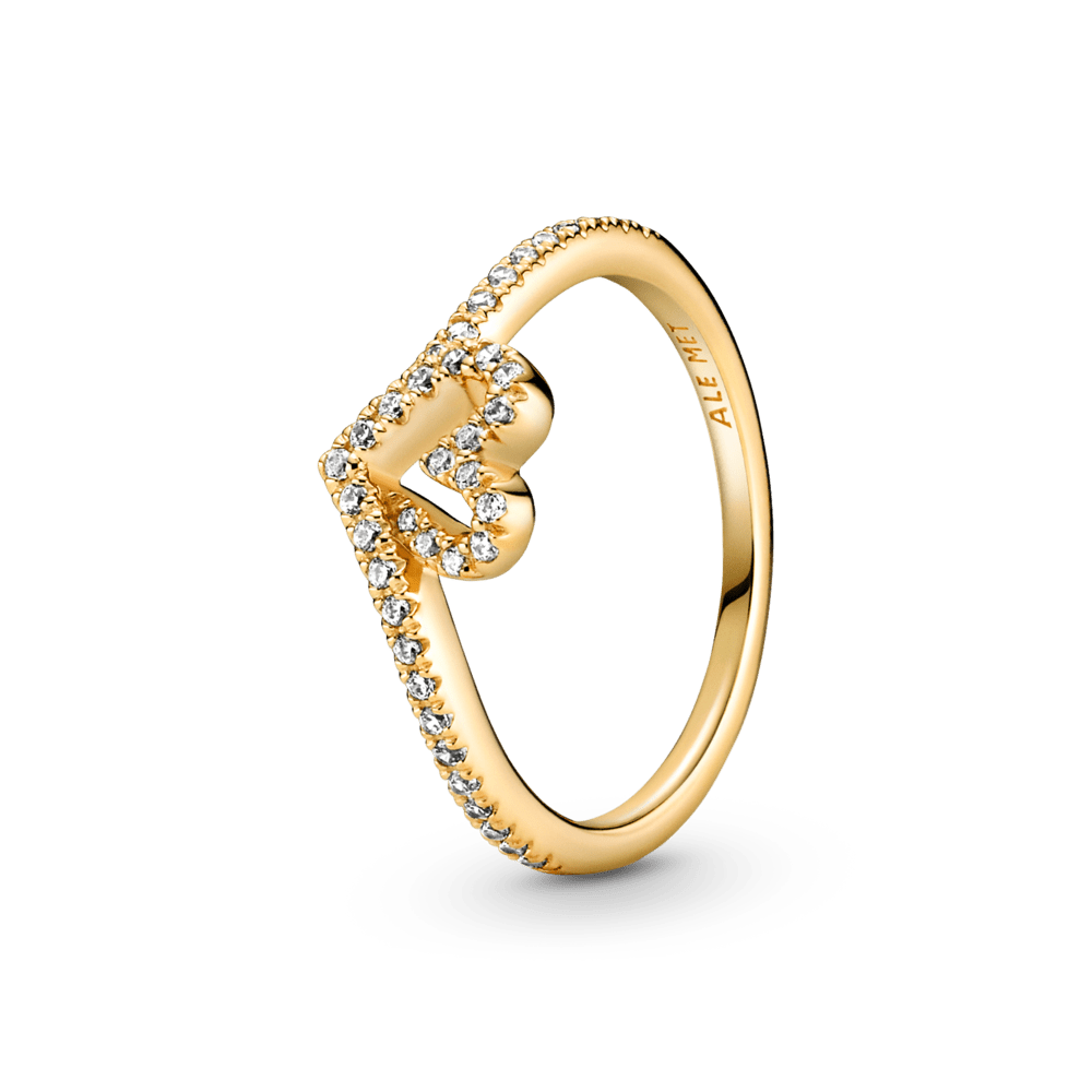 Pandora Timeless žėrintis norų išsipildymo žiedas su širdele - Pandora Lietuva