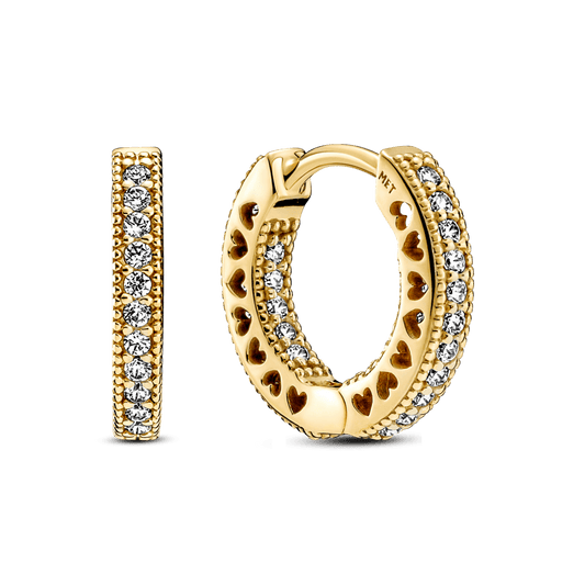 Pavé Širdies lankelių auskarai - Pandora Lietuva