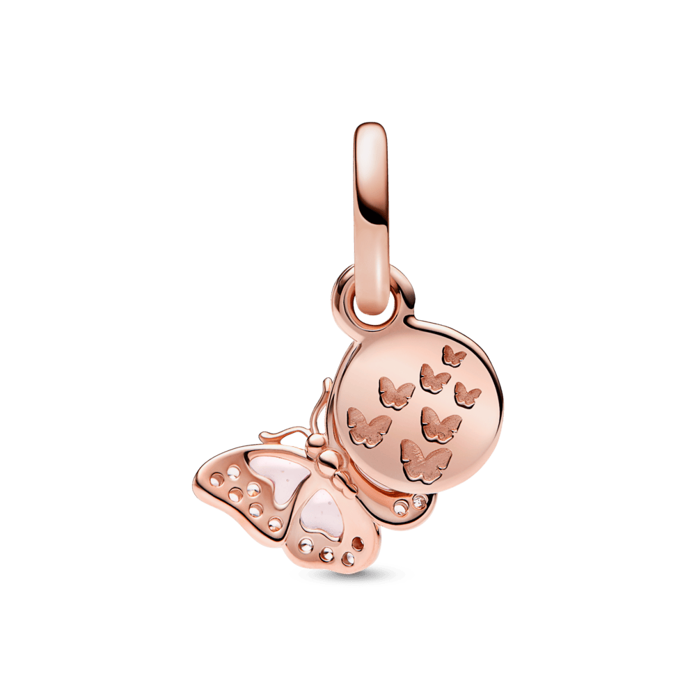 Pink Butterfly & Quote Double Dangle Charm pakabukas - Pandora Lietuva