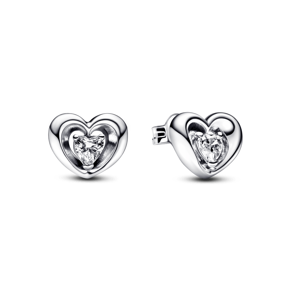 Radiant Heart & Floating Stone Stud Earringsauskarai - Pandora Lietuva
