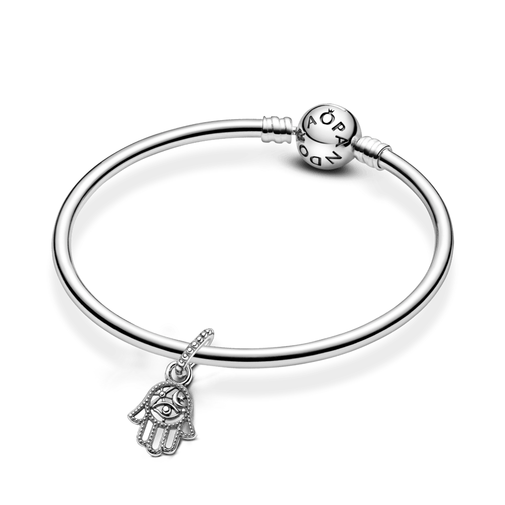 Sauganti Hamsa Ranka kabantis karoliukas - Pandora Lietuva