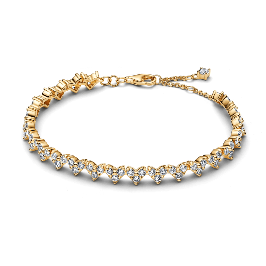 Širdelių iš trijų akmenėlių apyrankė - Pandora Lietuva