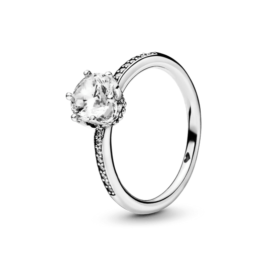 Skaidrus žėrintis karūnos formos žiedas - Pandora Lietuva