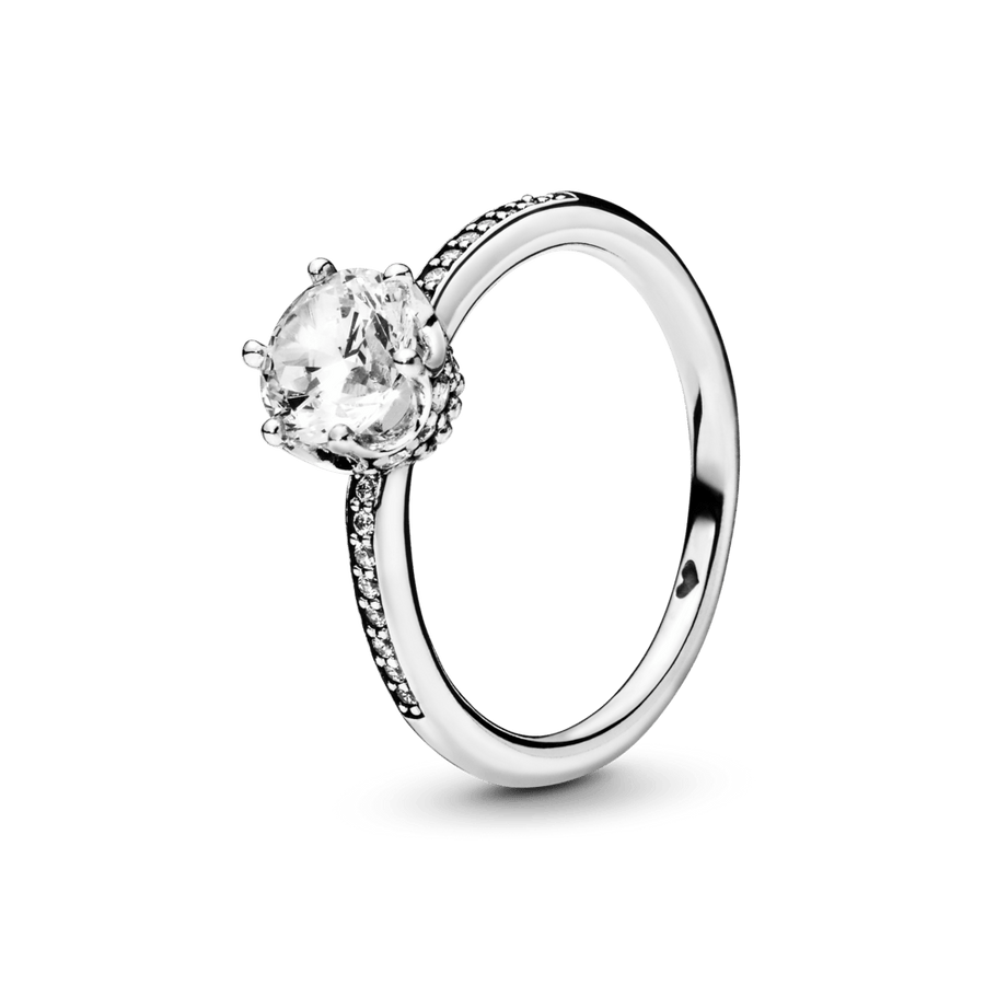 Skaidrus žėrintis karūnos formos žiedas - Pandora Lietuva