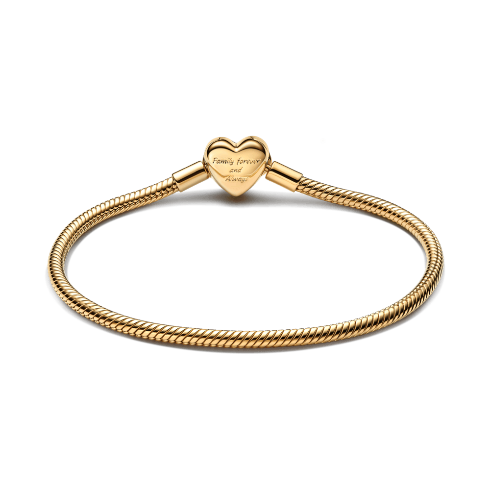 Spindinti gyvatės odos rašto grandinėlės apyrankė „Begalybės širdis“ - Pandora Lietuva