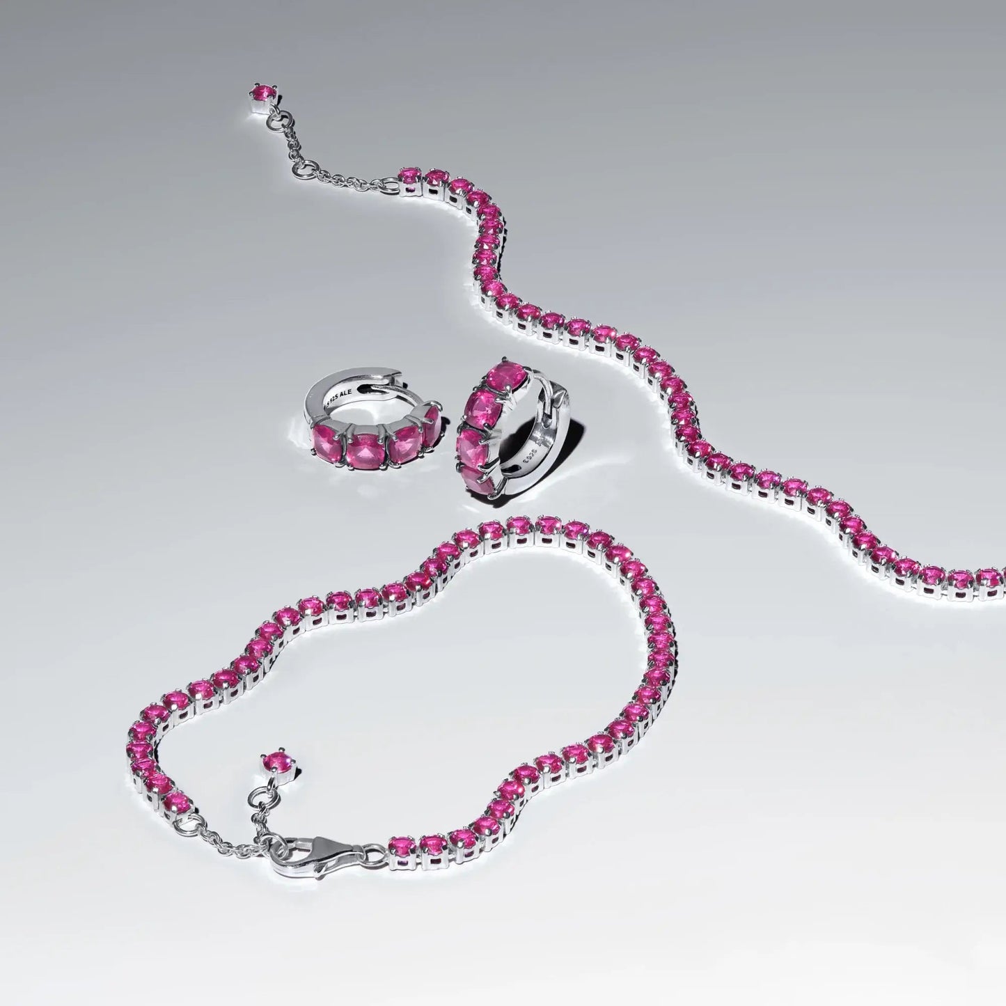 Spindinti rausva teniso apyrankė - Pandora Lietuva