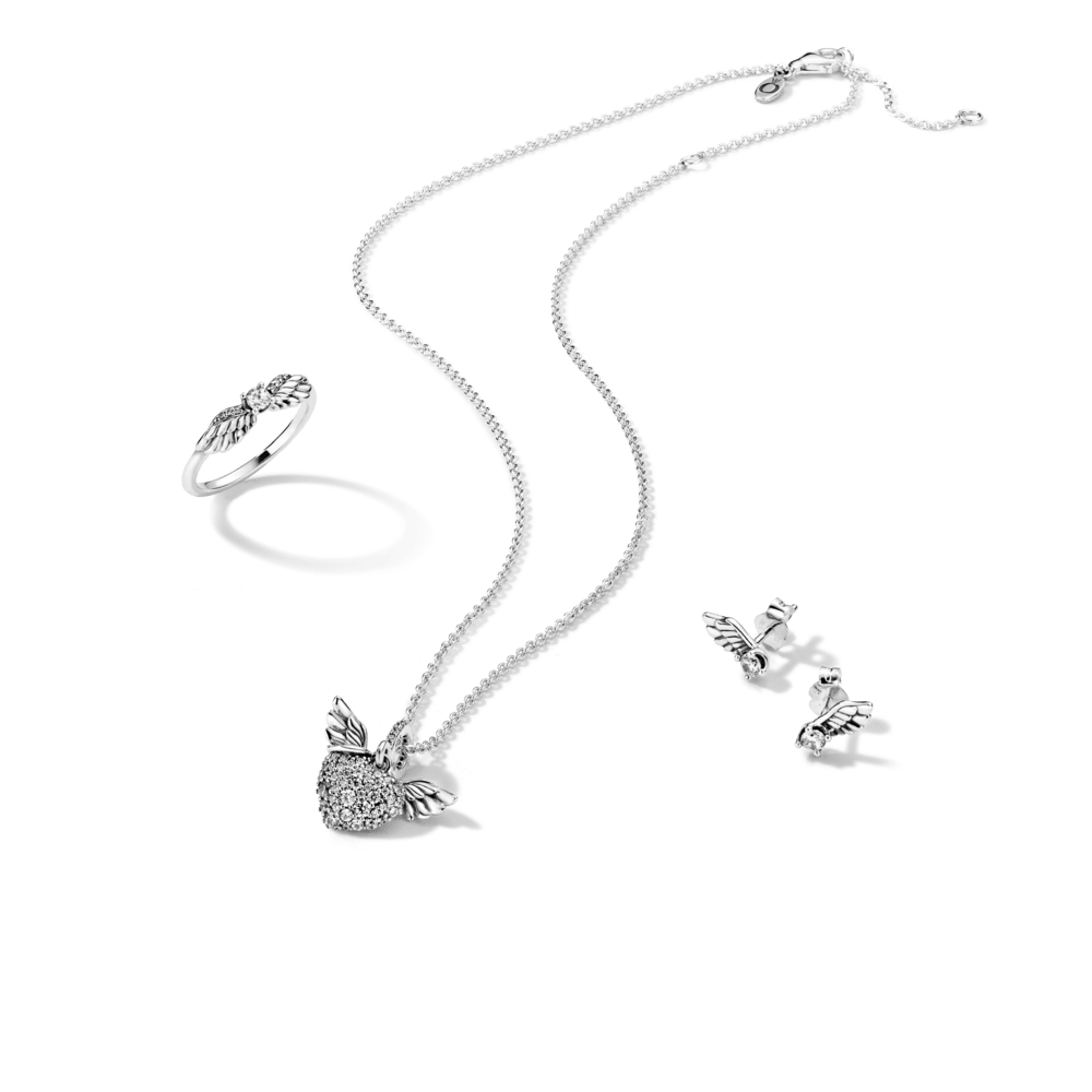 Spinduliuojantys angelo sparnų auskarai - Pandora Lietuva