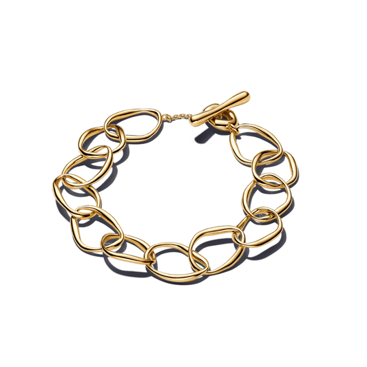 Sujungtų organiškos formos grandžių apyrankė - Pandora Lietuva