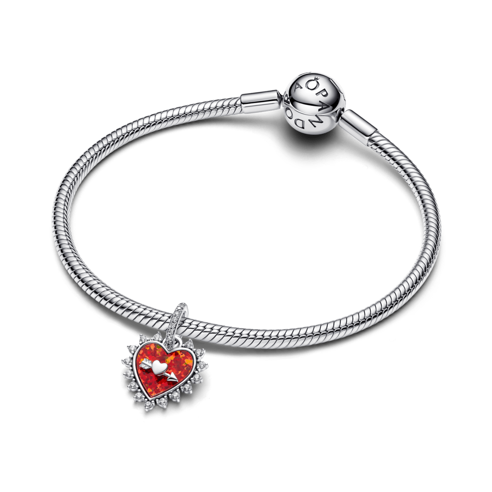 Sukamas kabantis karoliukas „Širdis su strėle“ - Pandora Lietuva