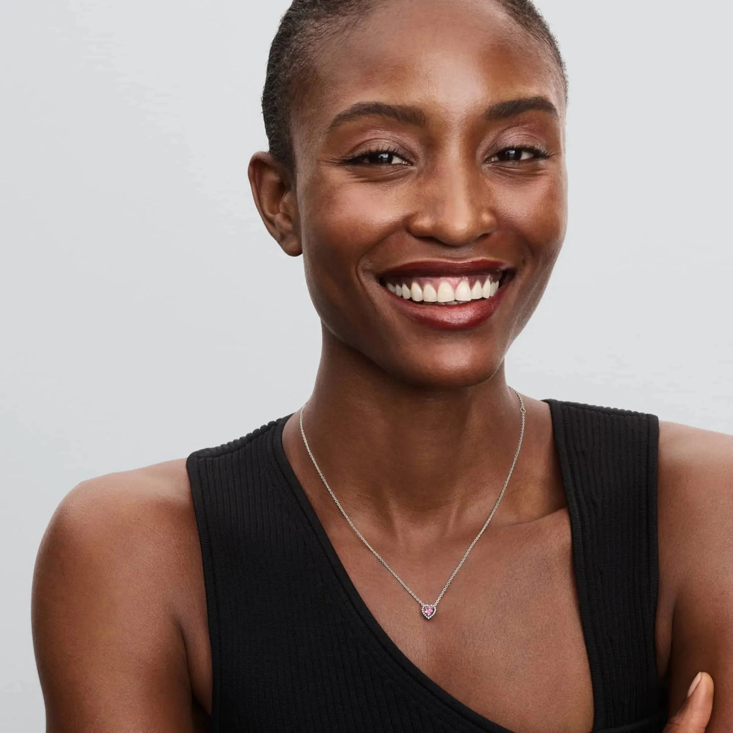 Papuošalų rinkinys „Iškili rožinė širdis“