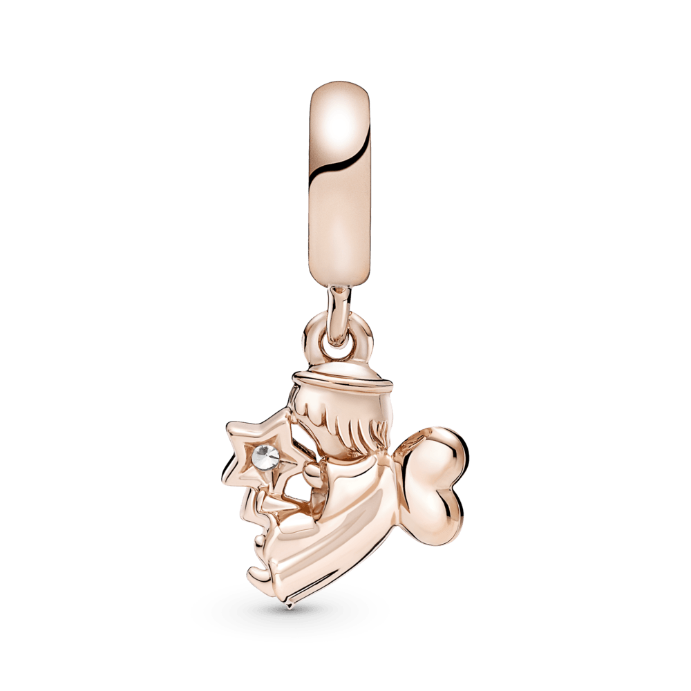 Angelo su širdelės formos sparnais kabantis karoliukas - Pandora LT