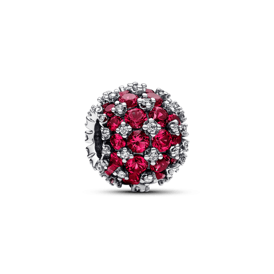 Apvalus žėrintis rausvas pavé karoliukas - Pandora Lietuva