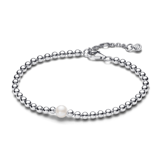 Apyrankė su apdorotu, dirbtiniu būdu išaugintu gėlavandeniu perlu ir karoliukais - Pandora Lietuva