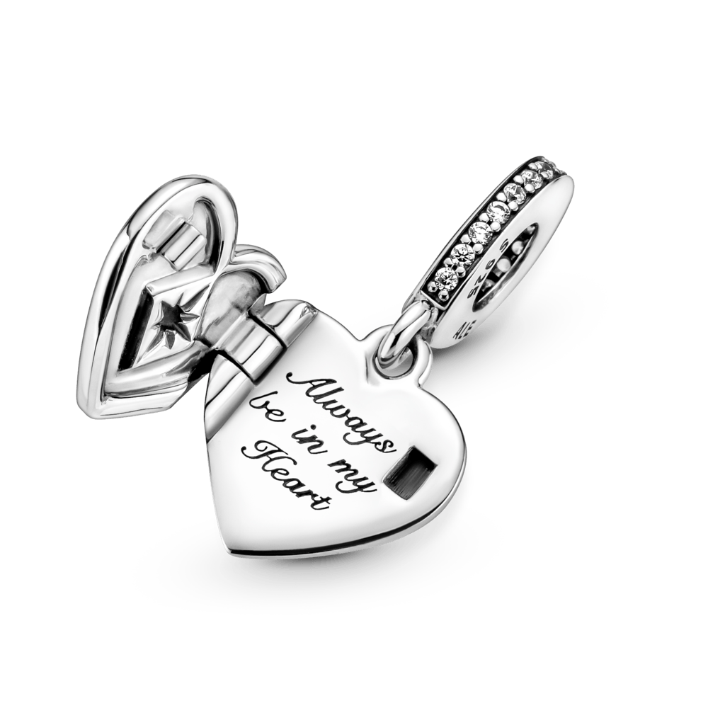 Atidaromas širdies medaliono kabantis karoliukas - Pandora LT