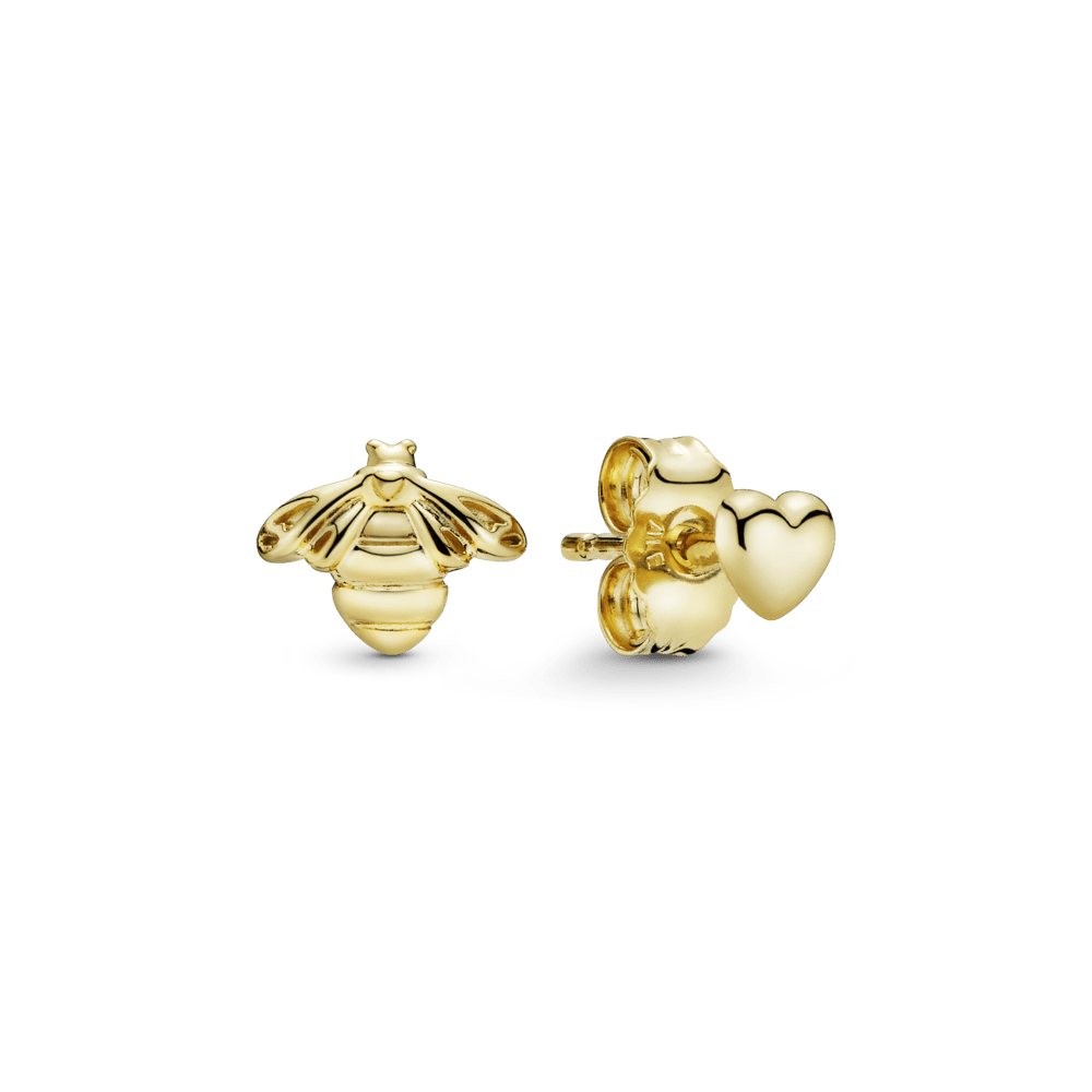 Auskarai Bitė ir Širdis - Pandora Lietuva