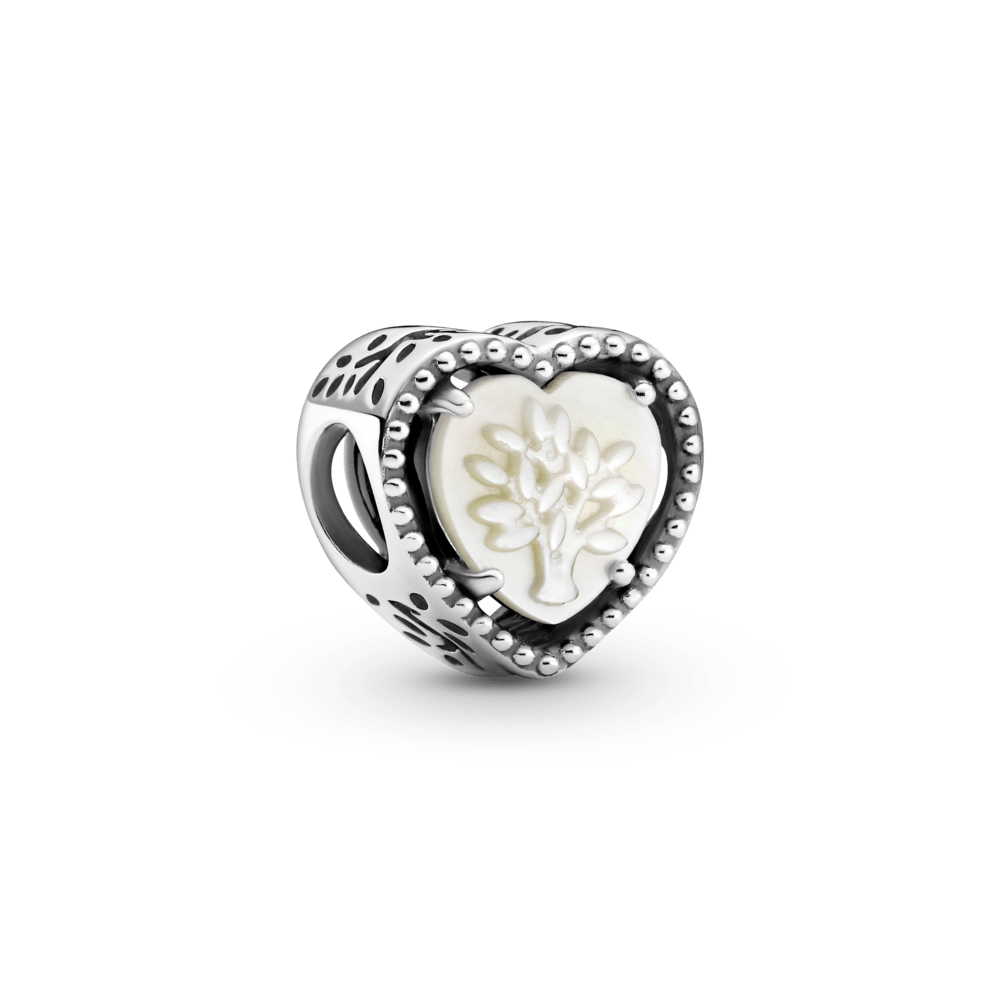 Ažūrinis širdelės formos karoliukas su šeimos medžiu - Pandora LT