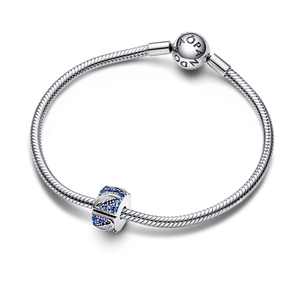 Curved Feather & Pavé Clip Charm pakabukas - Pandora Lietuva