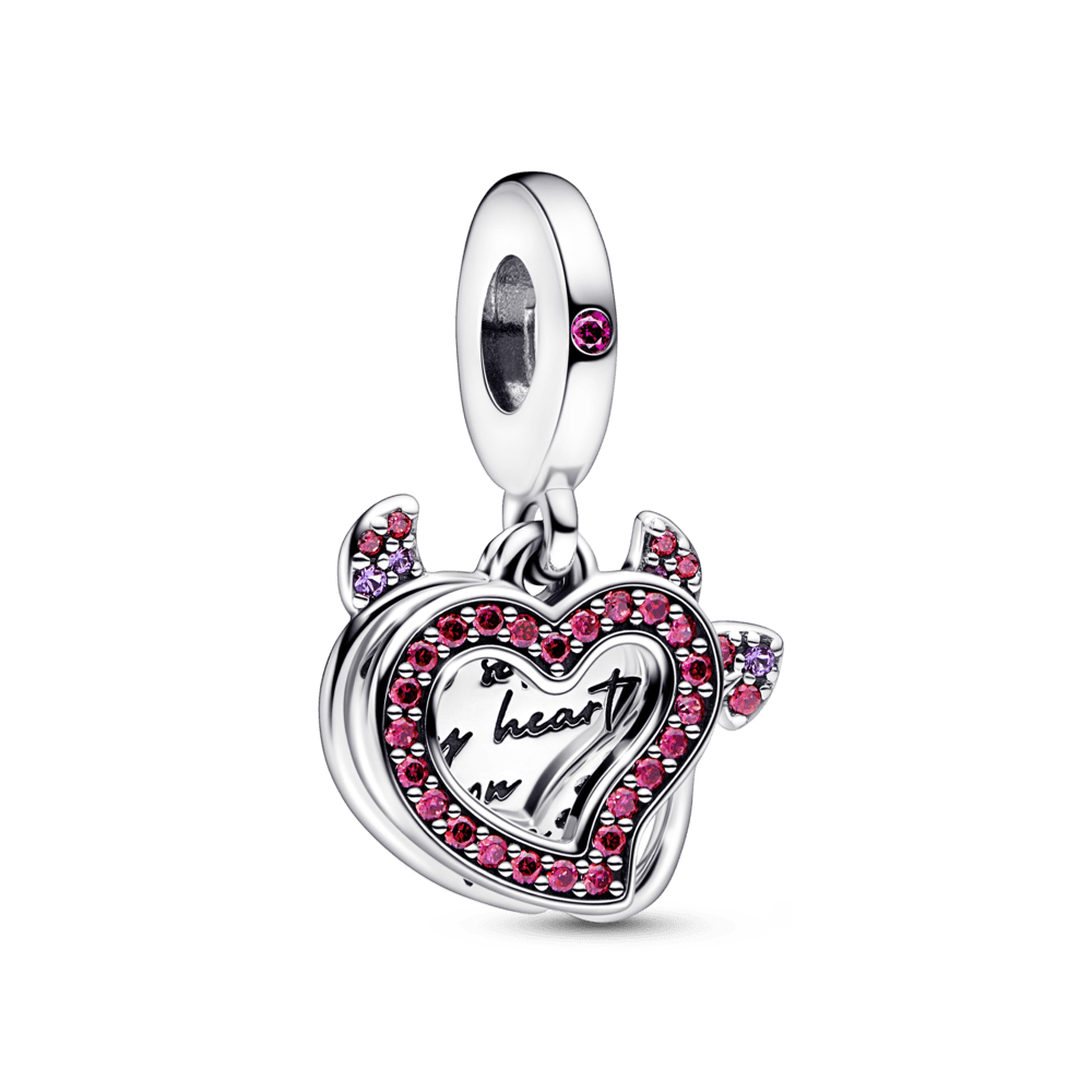 Devil Heart Double Dangle Charm - Pandora LT