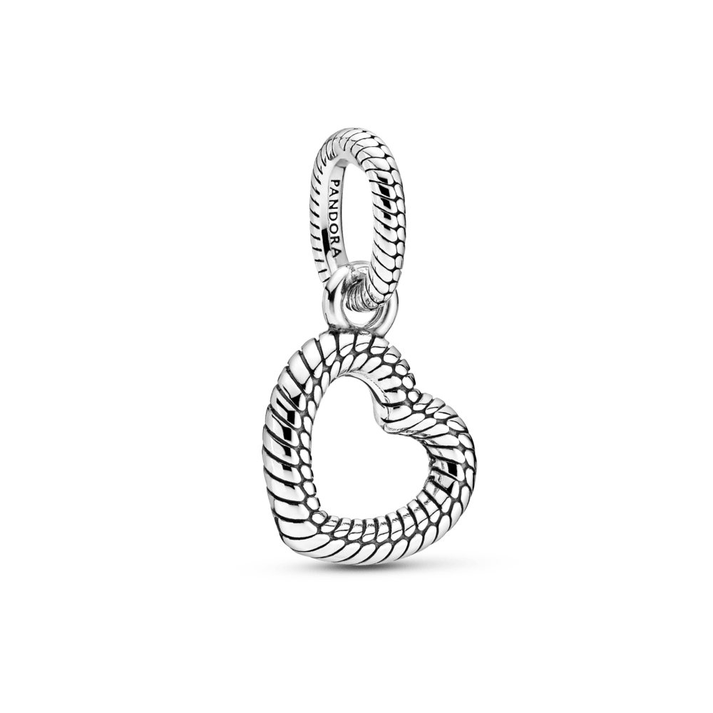 Gyvatės rašto atviras širdies pakabukas - Pandora Lietuva