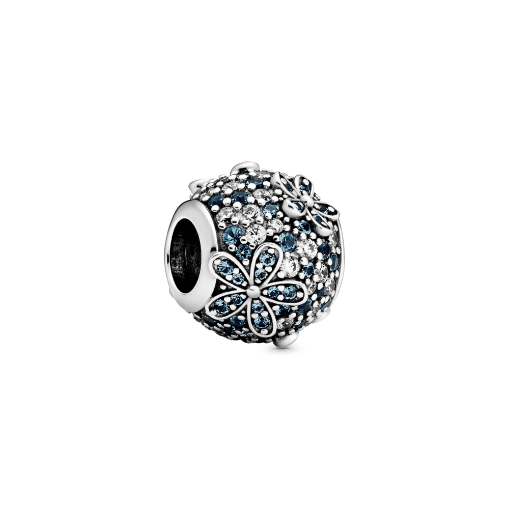 Jūros spalvos Pavé gėlės ramunės karoliukas - Pandora Lietuva
