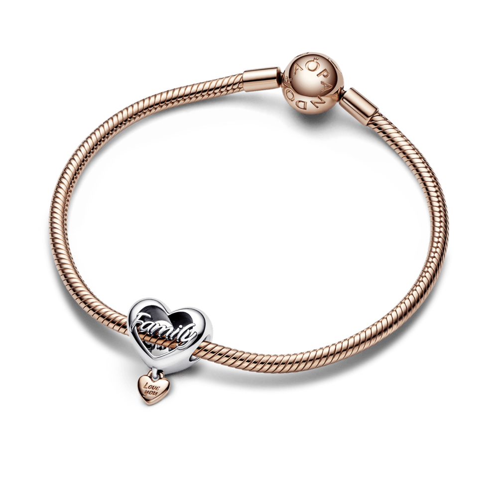 Love You Family Heart Charm - Pandora Lietuva