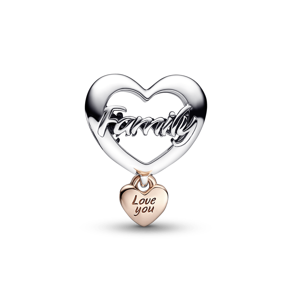 Love You Family Heart Charm - Pandora Lietuva