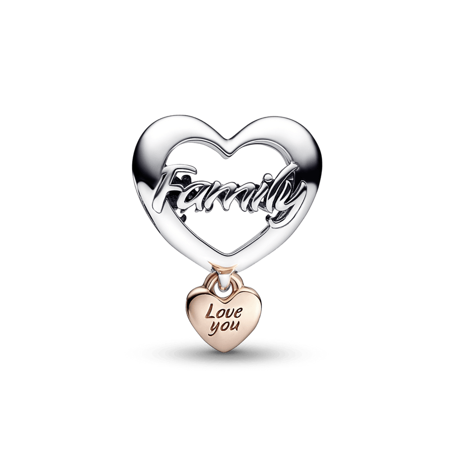 Love You Family Heart Charm - Pandora Lietuva