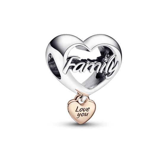 Love You Family Heart Charm - Pandora Lietuva
