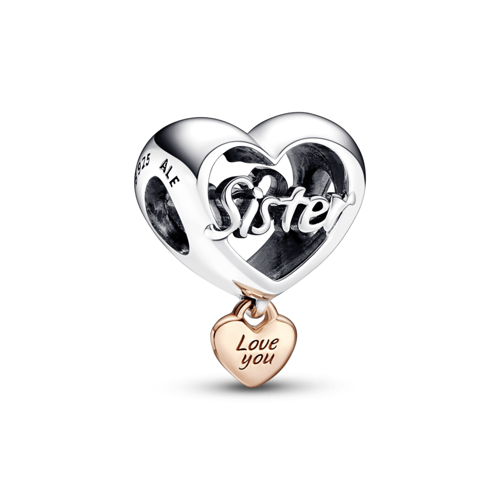 Love You Sister Heart Charm pakabukas - Pandora LT