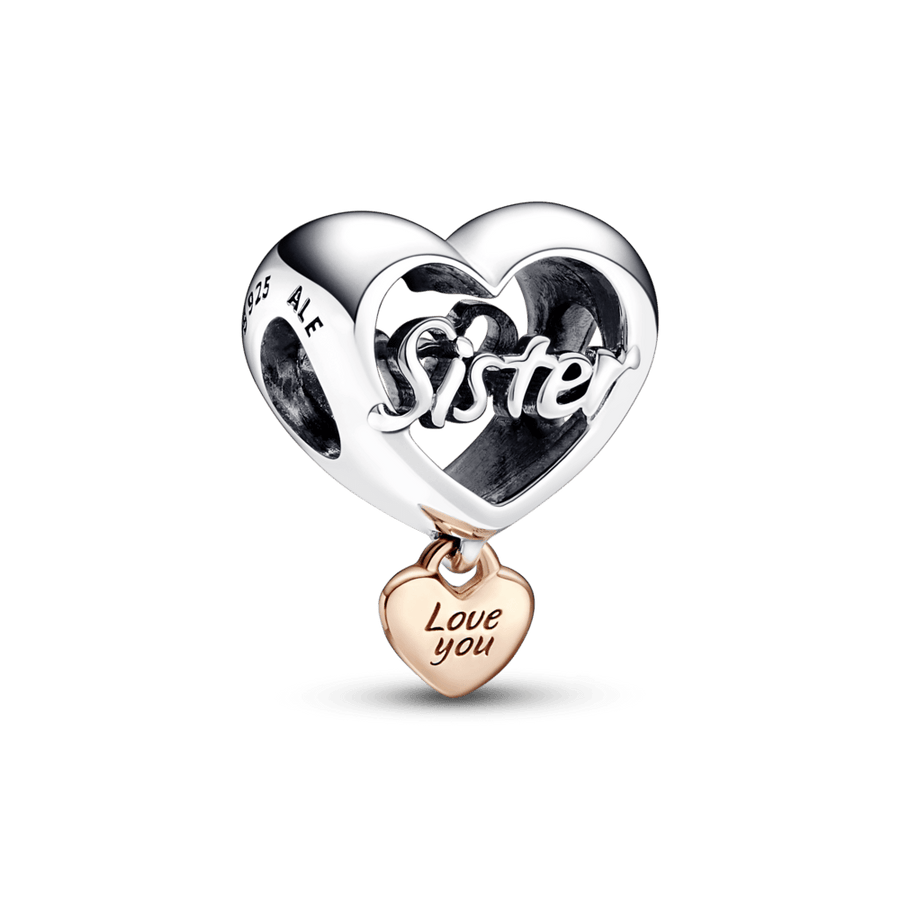 Love You Sister Heart Charm pakabukas - Pandora LT